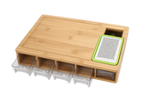Bamboo Cutting Board with Storage Drawers